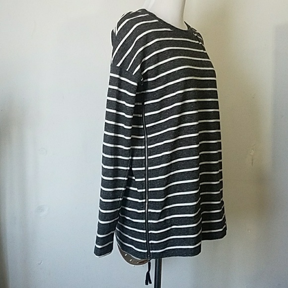 Lou & Grey striped Top Blouse Gray/white XS - Picture 3 of 8